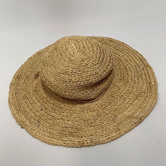 San Diego Womens Eco Friendly Straw Beach Hat Wide Brim Bow Tie OS - Picture 3 of 3